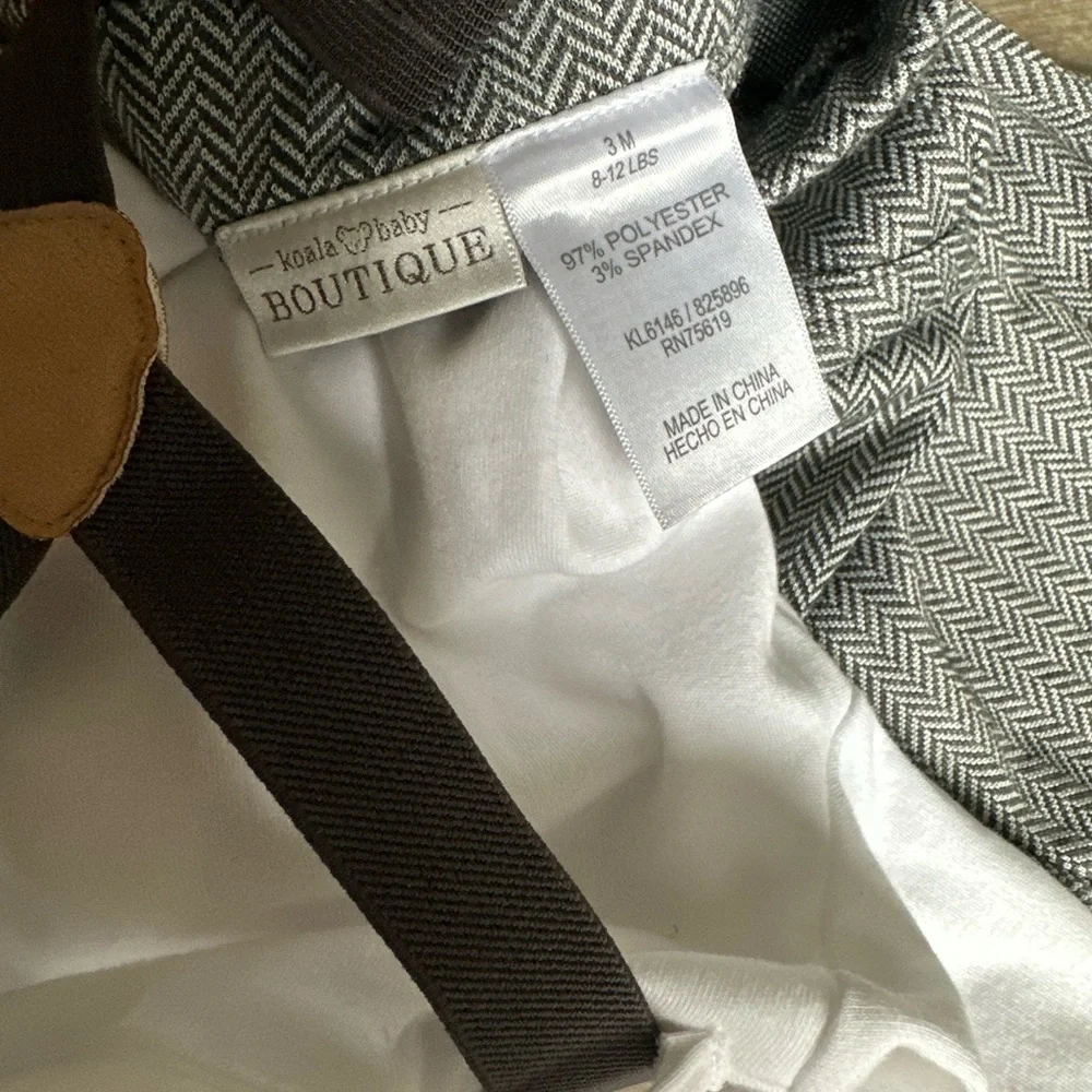 New Koala Baby Boutique Baby Boy Formal Gentlemen’s Suspender Outfit 0-3 Months